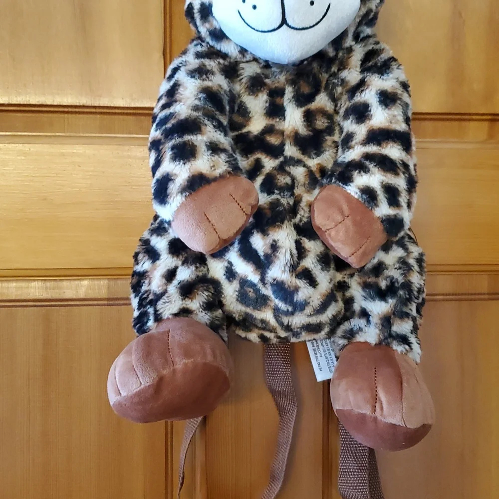 Critter Collection Leopard Print‎ Plush Backpack